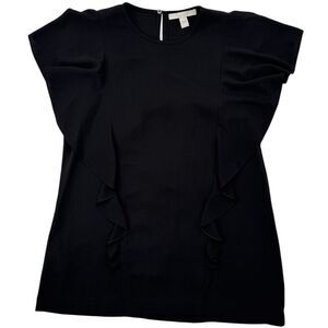 Hugo Boss Black Ruffle Blouse Elegant Office Top Sleeveless Career Wear US‎ 0